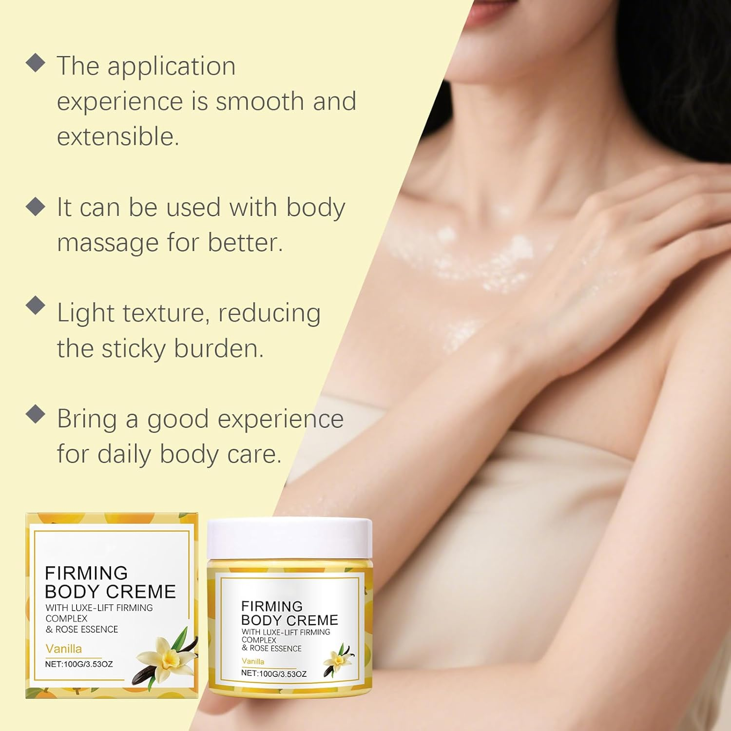 Firming Body Cream, Tightening and Lifting Neck Cream for Hydration and Wrinkle Reduction, Pistachio Lotion for Dry Skin, Nourishing Vanilla Scent, for Men and Women, Naked and Thriving (2PCS) image number 4