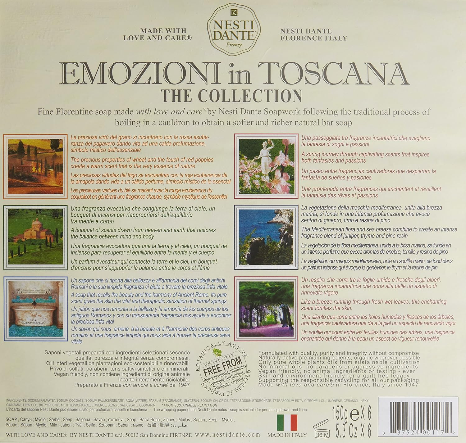 Nesti Dante Emozioni in Toscana - Soap Collection 6 X 150G image number 1