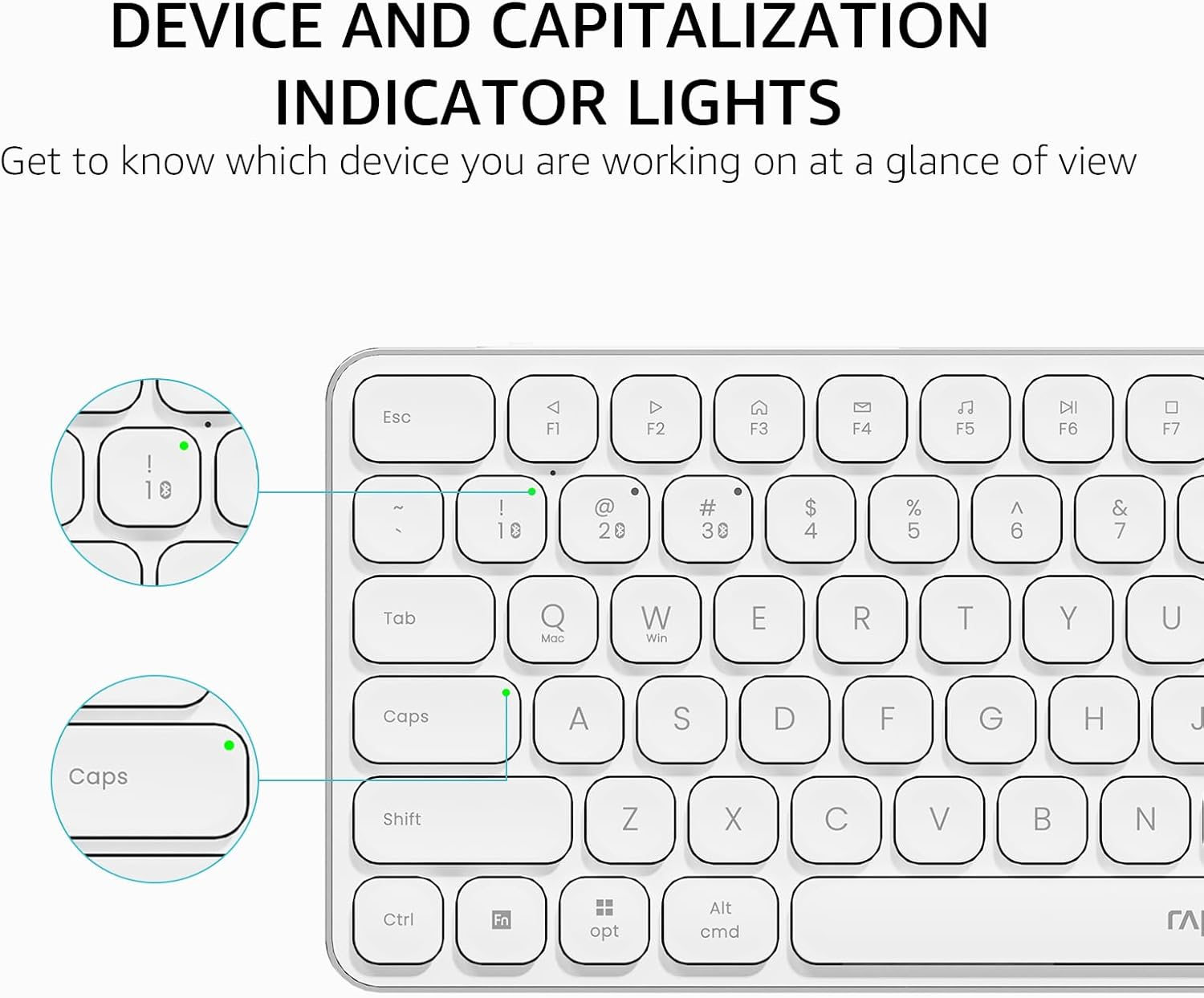 Rapoo E9550L Multi-Device Wireless Keyboard, Blade-Series E9550L 110-Key Ultra-Thin Keyboard, Support 4 Devices, Low-Profile, Quiet, USB-C, Rechargeable, Al-Alloy Frame, for Windows/Mac/Linux/Chrome image number 6