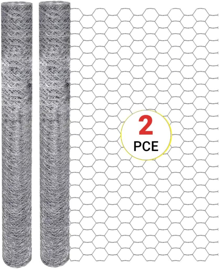 [2PCE] Handy Hardware Chicken Wire Netting Fence Rust Proof Sturdy Galvanised Protect Secure 5M X 1M All Purpose Use, Easily Shapes and Moulds image number 2