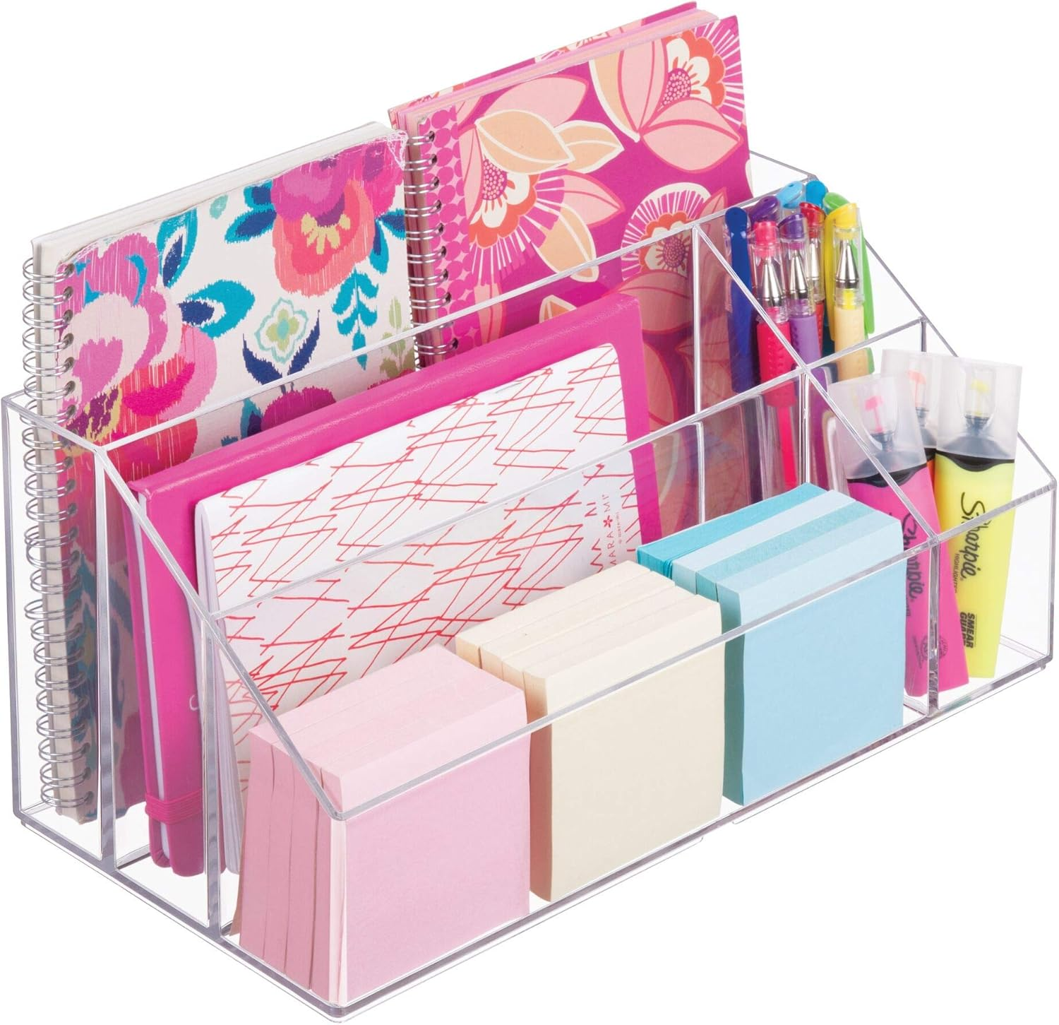 Interdesign Clarity Cosmetic Palette Organizer for Vanity or Cabinet to Hold Makeup; Nail Polish; Cosmetic Accessories - 5 Compartments; Clear (41270) image number 5