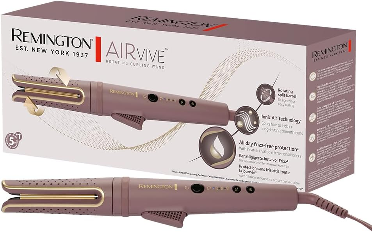 Remington Airvive CI8930 Curling Iron with Ion Technology, Ceramic Coating with Micro Conditioner, Rotary Housing, LED Display, Adjustable Temperature 160-210 &deg;C image number 4