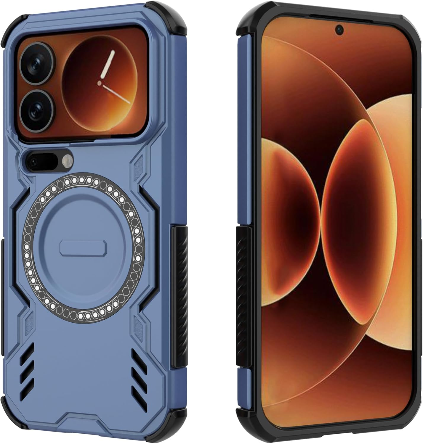 ESHUYI Magnetic Case for Xiaomi 17 Pro, Magsafe Compatible, Shockproof Hard Case with Air Cushion Corners, Heat Dissipation, TPU+PC Hybrid Mobile Phone Case, Blue image number 6