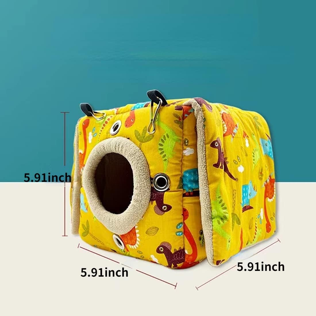 Large Winter Warm Bird Nest House, Bird Bed for Cage, Parrot Nest Snuggle Shed Hut for Four Seasons, Easy to Install for Quaker Lovebirds (Yellow,Small) image number 6