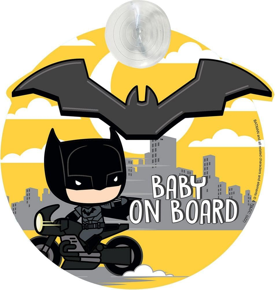 DC Comics Baby on Board Graphic Batman Suction Cup Car Sign