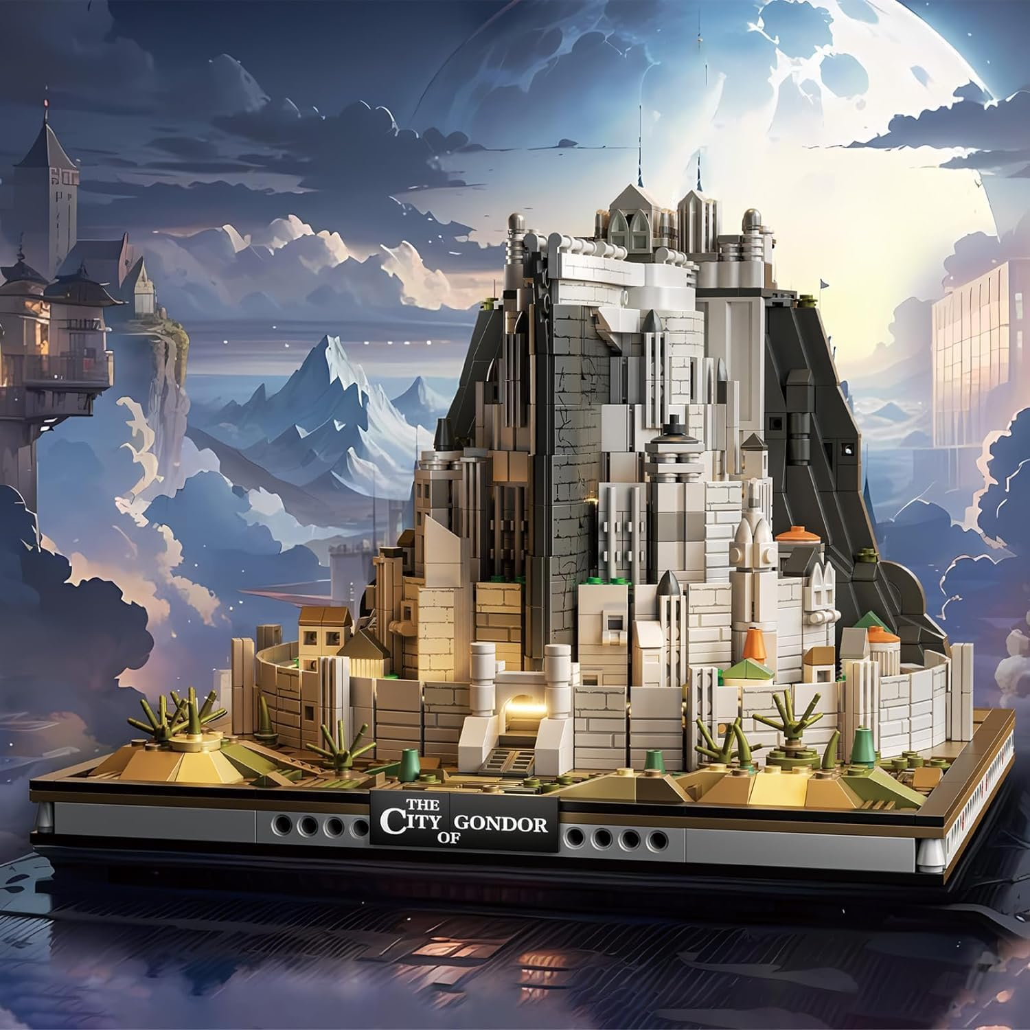 Ideas Castle Architecture Mini Building Block Set with Light, MOC STEM Building the City Lord Set for Adult Film Fans,Stem Christmas Birthday Gift Toy for Boy and Girl Kids 8-14 1680PCS