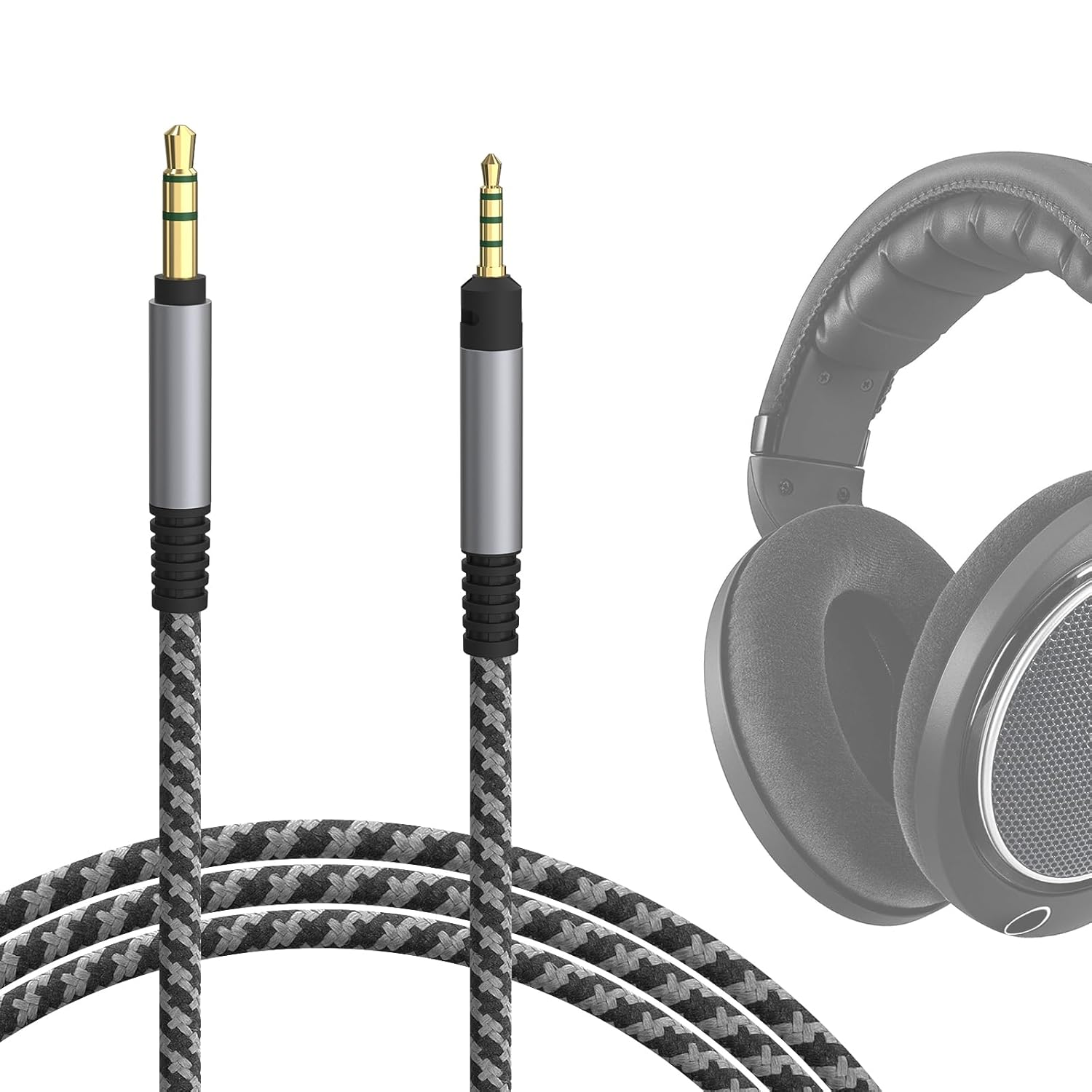 Geekria Audio Cable Compatible with Sennheiser HD 620S/599/599SE/598/598SE/598SR/560S/400PRO/579/569/550/505, 3.5Mm to 2.5Mm Braided Nylon Replacement Cord (10Ft / 3M) image number 3