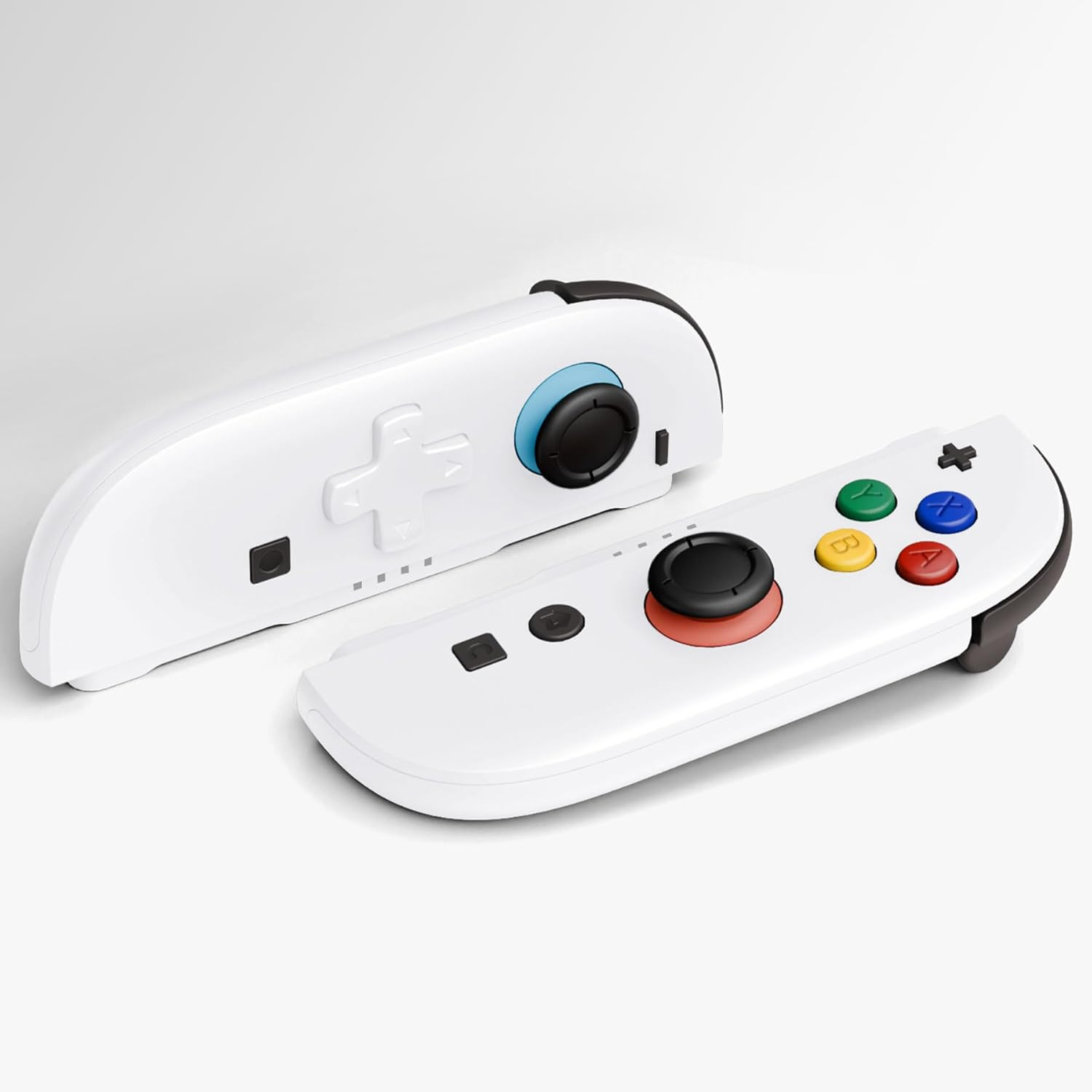 Extremerate DIY Replacement Shell (D-Pad Ver) Buttons for Joycon 2, Custom Full Set Housing + Decorative Strips + Middle Bracket + Buttons for Nintendo Switch 2 Controller - Deluxe Version - White - Clear image number 6