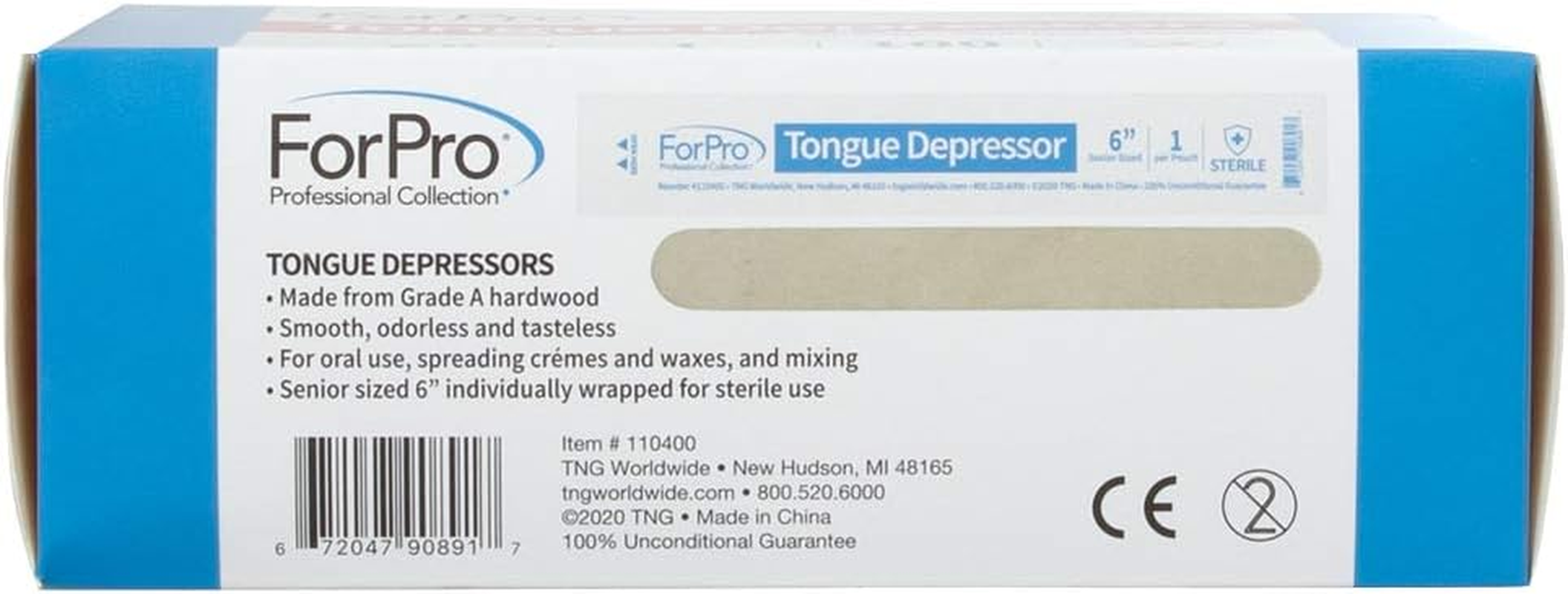 Forpro Professional Collection Senior Tongue Depressors, Large Wax Applicator Sticks, 6" Senior Sized, Sterile, Individually-Wrapped, 100-Count" image number 6