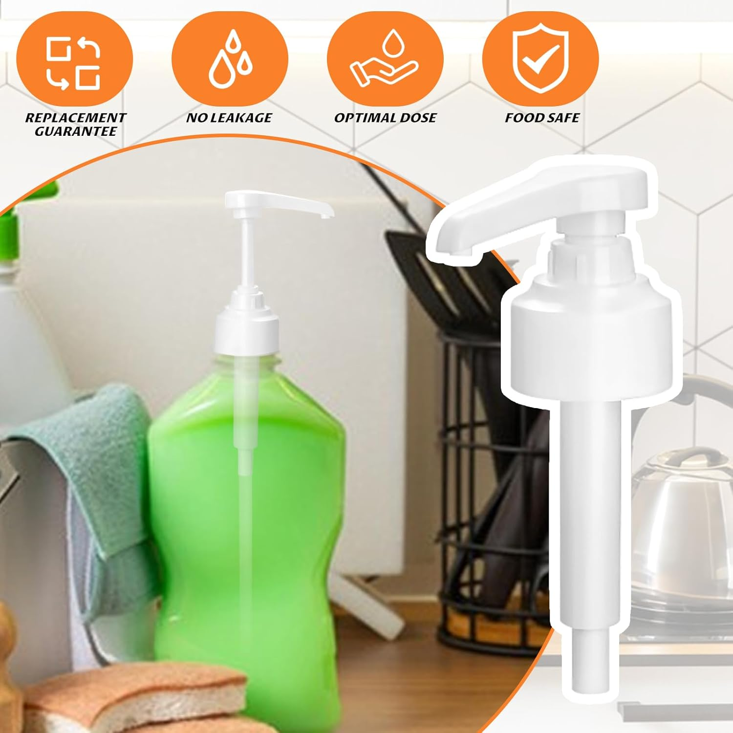 Pack of 2 Pump Dispenser for Monin Syrup - Compatible with Monin Syrup Pump and 700 Ml Bottles, 10 Ml Pro Hub, Reusable Pump Head for Coffee Bar, Homebrew, Cocktails image number 6