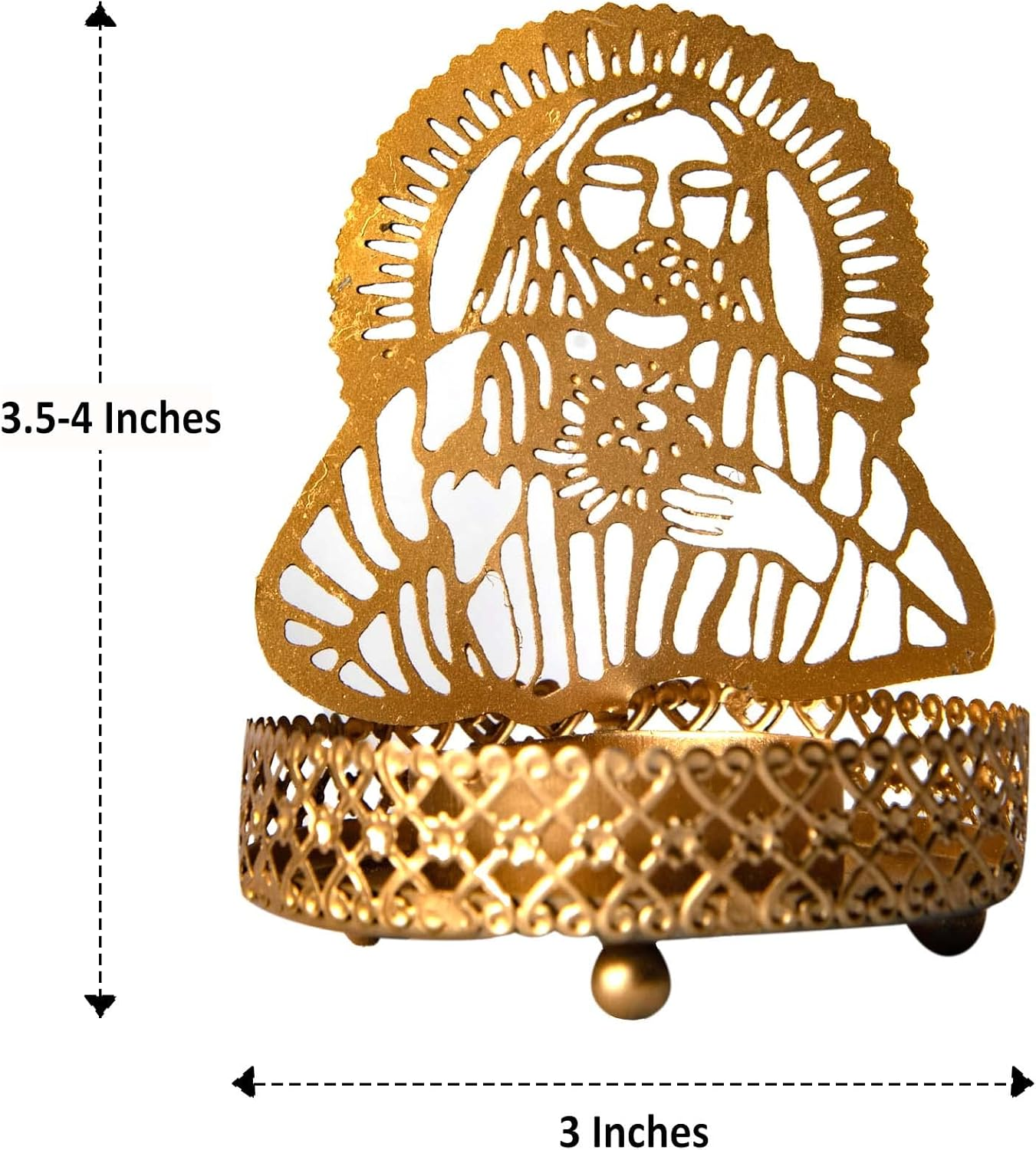 Wc_Shadow Religious Candle Holders for Christmas & Home Decorations Catholic Alter for Home Tealight Stand Cross for Candles Cross Holder Stand for Gift Jesus Candle Holder (Pack of 2) image number 5