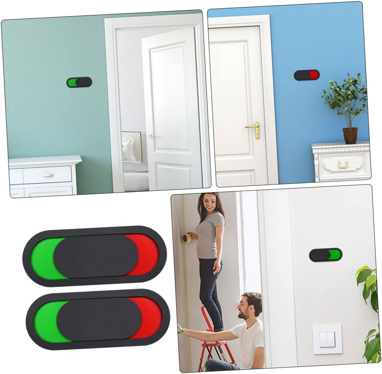 2Pcs Toilet Signboard Vacant Occupied Door Indicator for Bathroom Office Simple Installation for Hotels Public Restrooms Smooth Surface Design image number 5