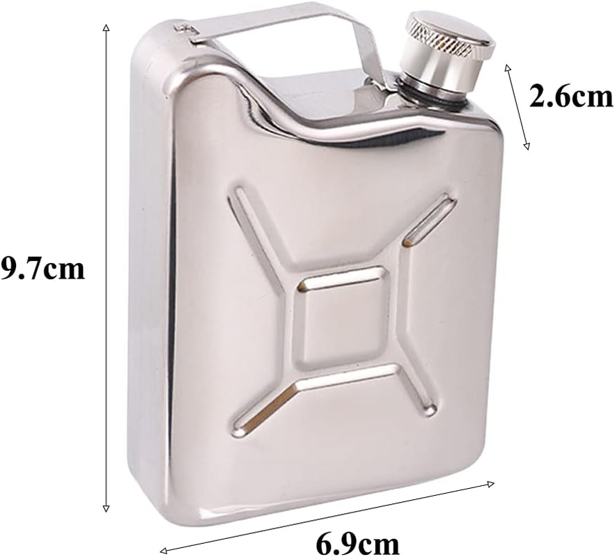 5Oz Stainless Steel Oil Jerry Can Liquor Hip Flask Pocket Whiskey Flask Flagon for Men Climbing Bar Party Drinker image number 3