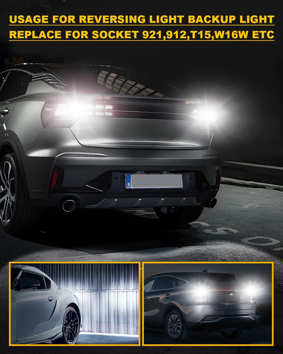 W16W T15 LED Bulb, OUSHI 800% Brighter Canbus Error Free 12V 24V 6000K White 3000LM Upgrade 921 912 LED Bulb for Car Backup Reverse Parking Tail Light Bulb, Pack of 2 image number 3