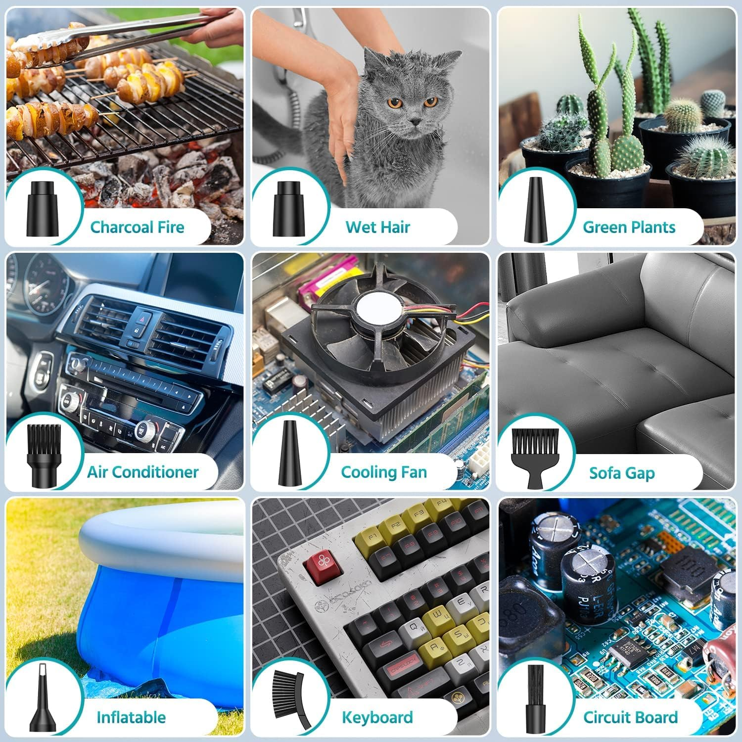 Compressed-Air-Duster-100000Rpm-Keyboard-Cleaner - Good Replace Compressed Air Can - Reusable No Canned Air Duster - Car Duster - Pc Duster Electric Air Duster - Compressed Air for Computer 7600Mah image number 1