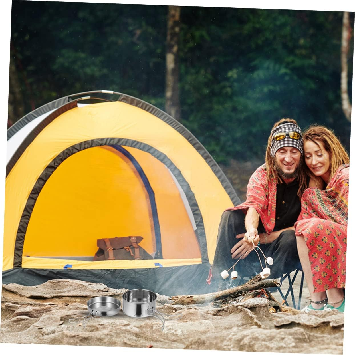 Generic Full Set of Camping Cooking Utensils Kit Frying Pan for BBQ and Picnic Easy to Clean image number 3