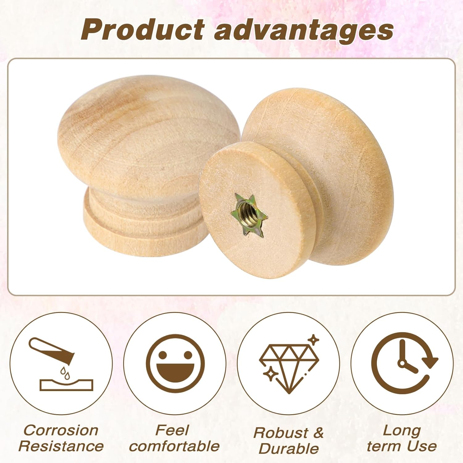 Mozeat Lens 20 Pcs 1.1 Inch round Wood Cabinet Knobs Unfinished Drawer Knobs Wooden Pulls Mini Wooden Drawer Handle Knobs Furniture Drawer Knobs Pulls Handles for Dresser image number 2