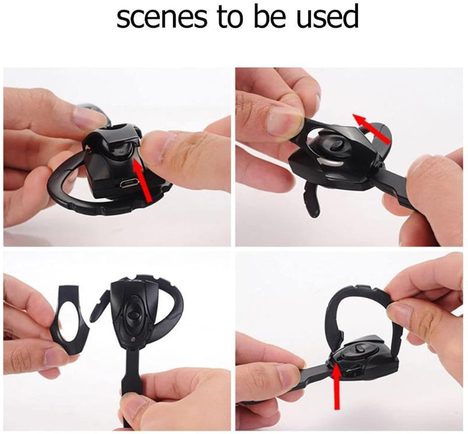 Wireless Headset, Single Ear Bluetooth Headset, HD Stereo Sound with Noise Cancellation, Ergonomic Design, USB Rechargeable, Bluetooth Headphones for Business Driving image number 3