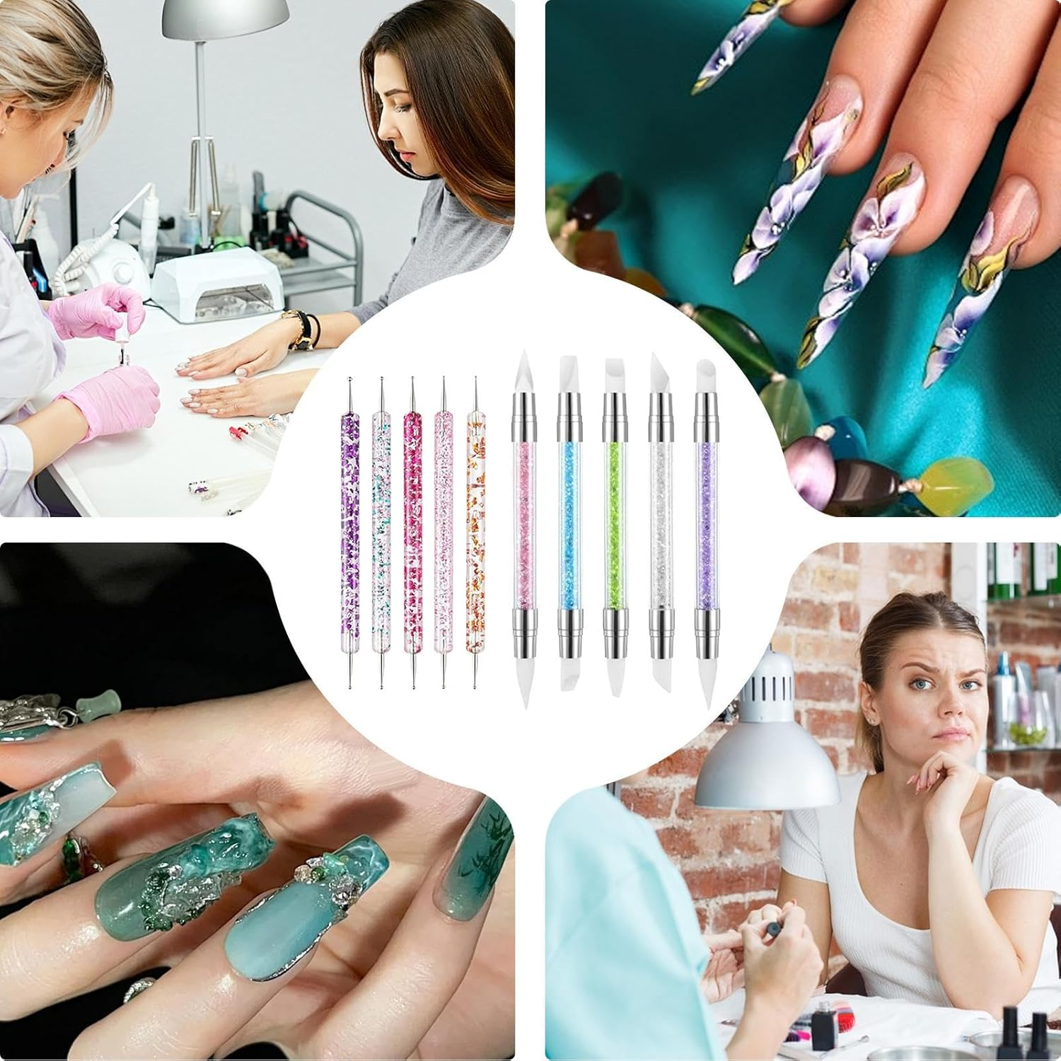 YNPQTDS Nail Sculpting Gel Tool | Double-Ended Silicone Carving Tool for Nails,Multifunctional Fingernail Carving Pen for Traveling Home Indoor Business Trip image number 1