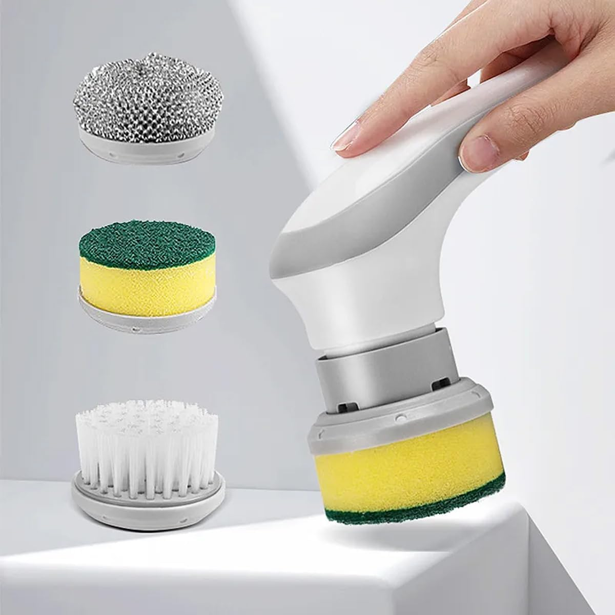 MOMOGEE Electric Spin Scrubber &ndash; 3-In-1 Cordless Electric Cleaning Brush with Powerful Motor, Rechargeable Handheld Scrubber for Bathroom, Shower, Kitchen & Floor image number 1