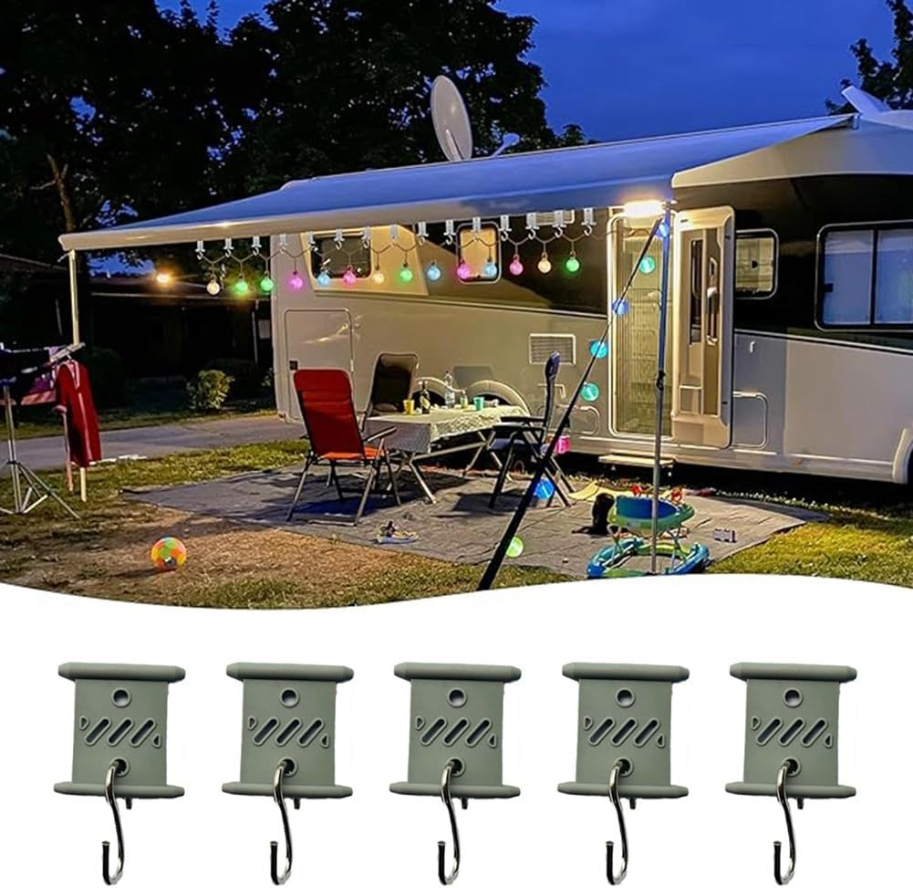 16Pcs RV Awning Hooks Cedarwood Rail Hangers for RV Caravan Camping Tent image number 4