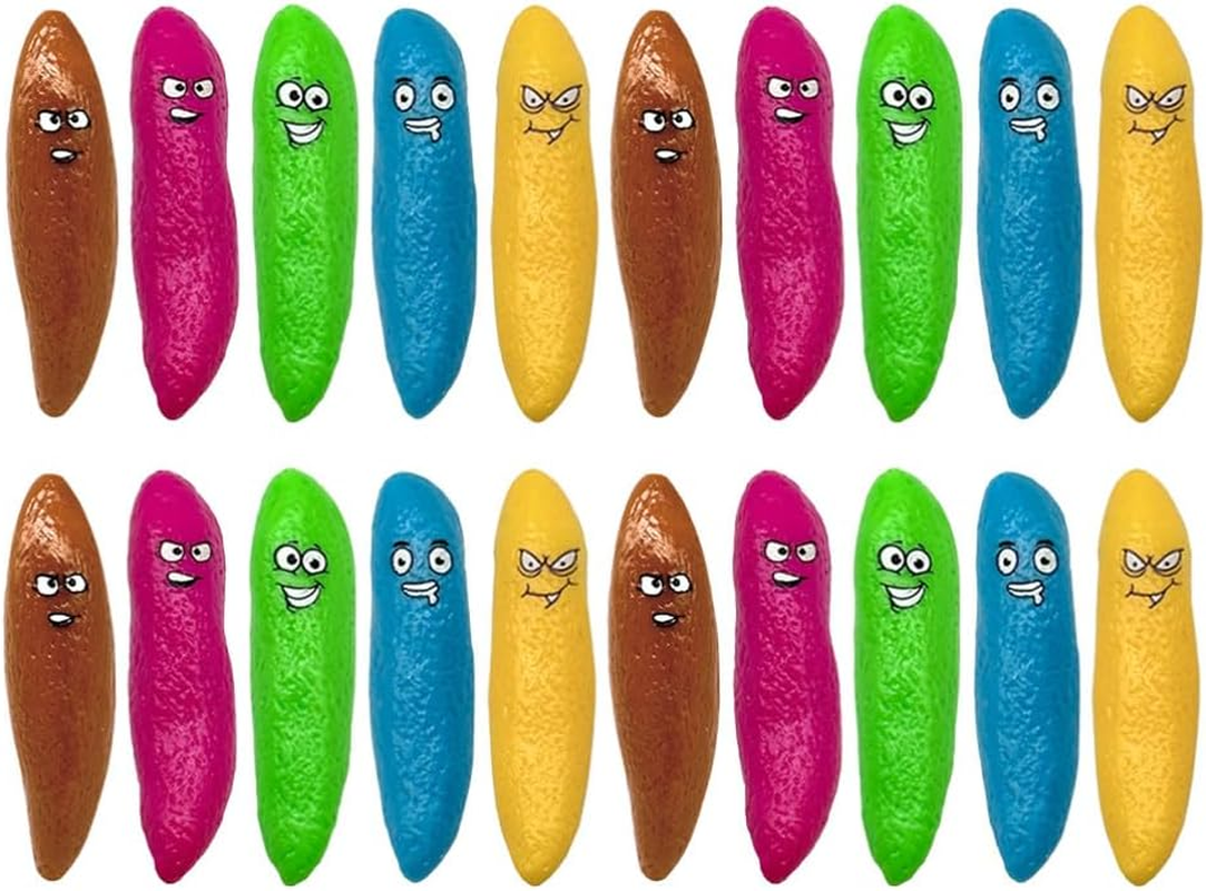 JOINPAYA 20Pcs Mini Finger Sling Shot Novelty Toys Fake Poop Toy, Stretchy Funny Gaggifts Flying Games for Games and Birthday Halloween Party Favors Bag Filler Mixed image number 3