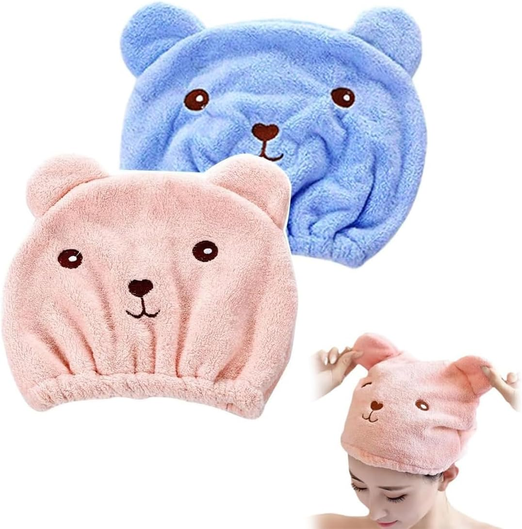 Bangbobi Hair Turban Set of 2 - Quick-Drying Microfibre Towel for Hair, Women & Children - Turban Cap as Hair Towel for Bath & Sauna image number 3