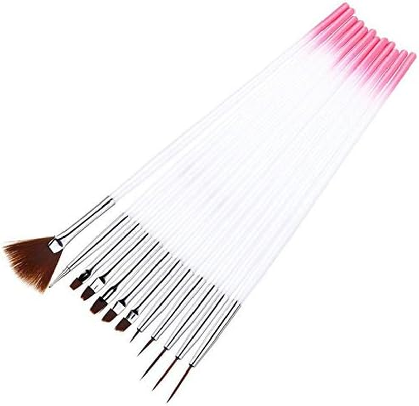 12 Pcs/Set New Nail Art Brush Pens Dotting Point Painting Pens Drawing Brush Nail Art Tools Pink Zhengpingpai image number 3