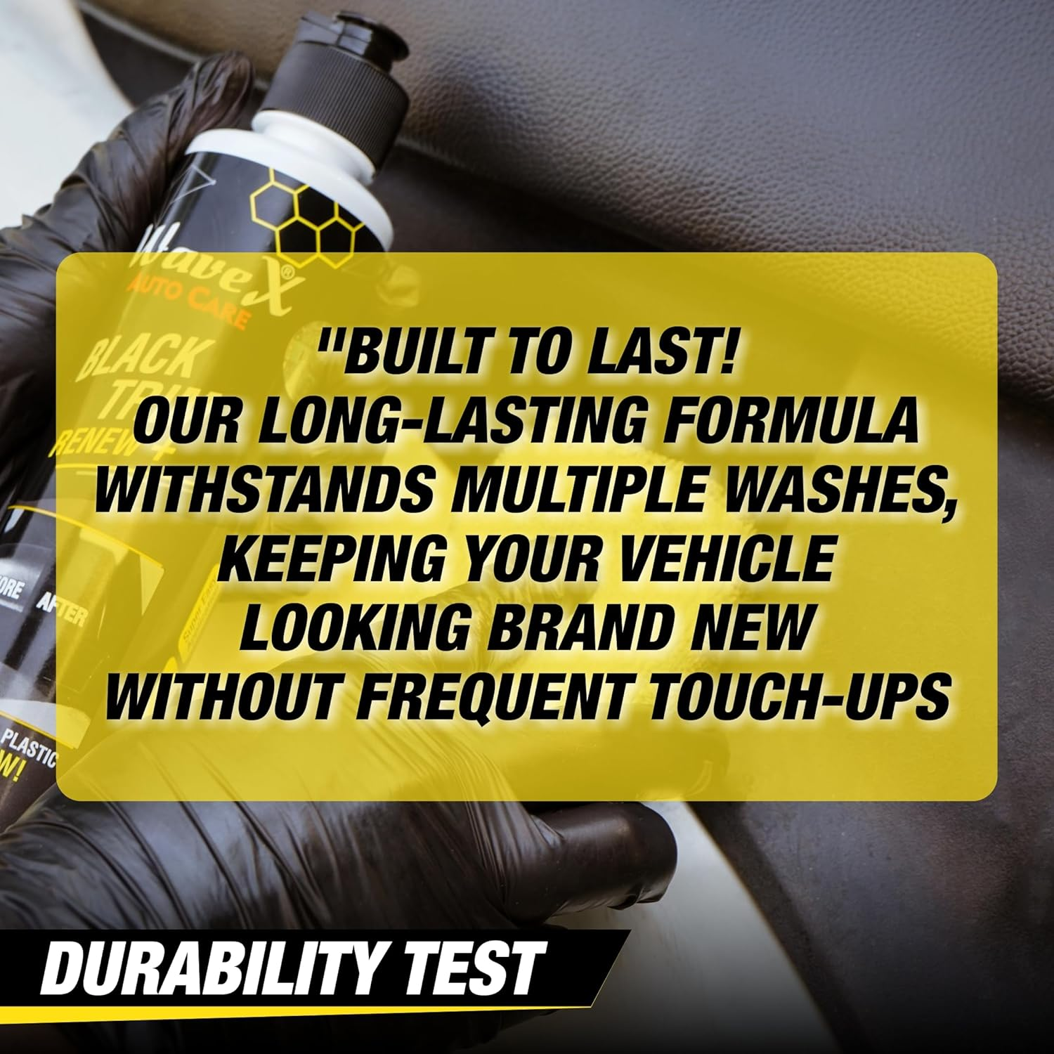 Wavex Black Trim Renew plus with Applicator Pad | 350Ml Plastic & Rubber Restorer | Revives Faded Exterior Trim & Bumper | Long Lasting UV Protection image number 5