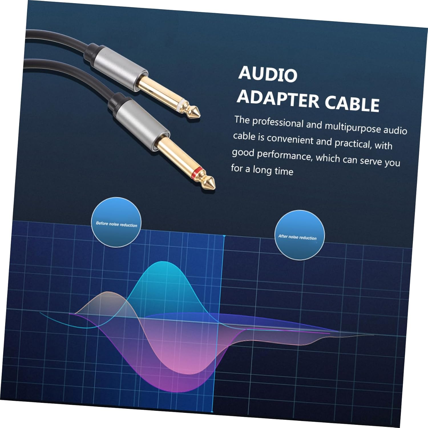 CONGARTENO 3.5Mm to 6.5Mm Audio Cable Stereo Splitter for Computer Laptop and Home Audio Systems image number 1