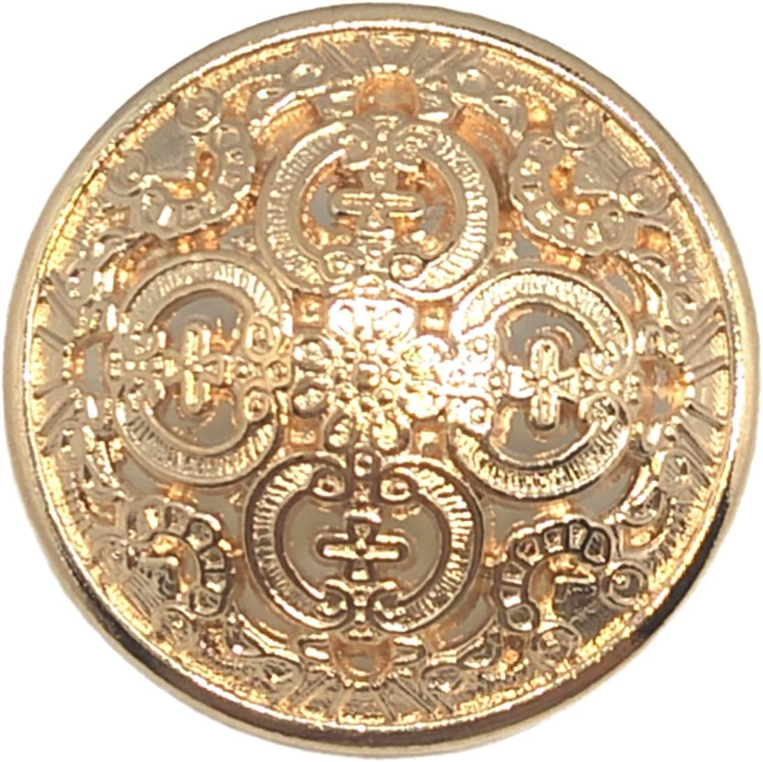 20PCS Clothes Button - Retro Hollow Sewing Button Shank round Shaped Metal Button Set for Men Women Blazer, Coat, Uniform, Shirt, Suit and Jacket (Light Gold, 20Mm) image number 4