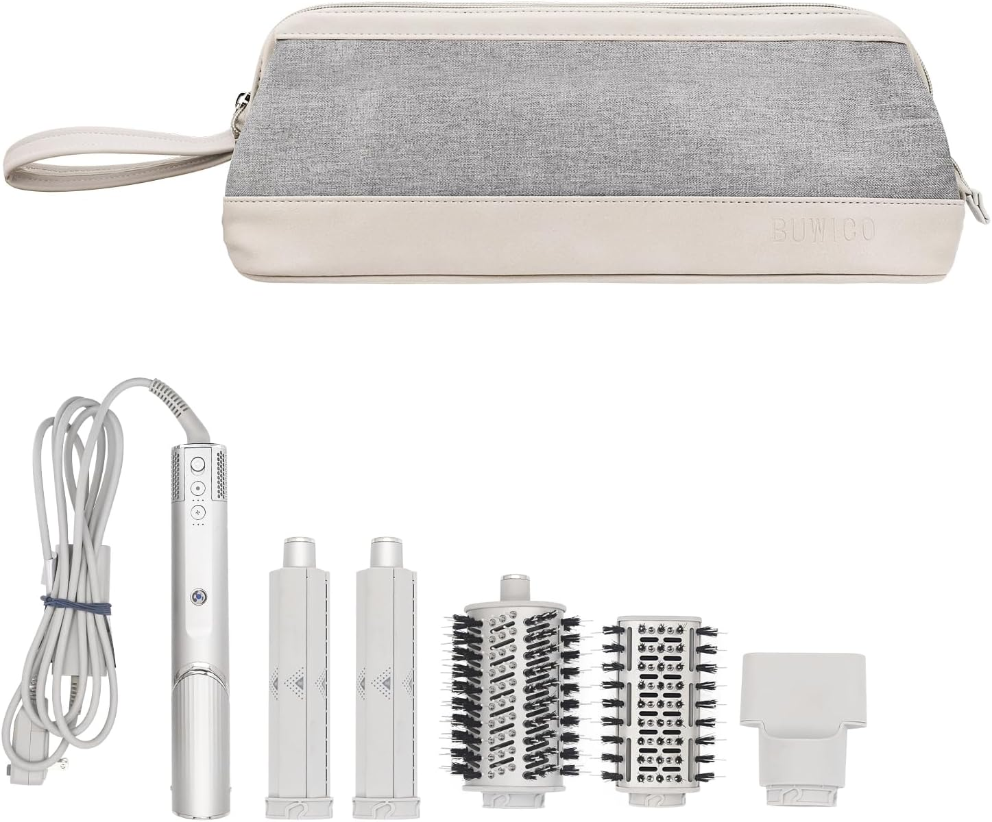 Buwico Airwrap Travel Case for Dyson/Shark Flexstyle, Travel Pouch for Dyson Airwrap/Shark Flexstyle Complete Styler and Attachments, Travel Bag for Dyson/Shark Hair Dryer, Off-White, Travel Case