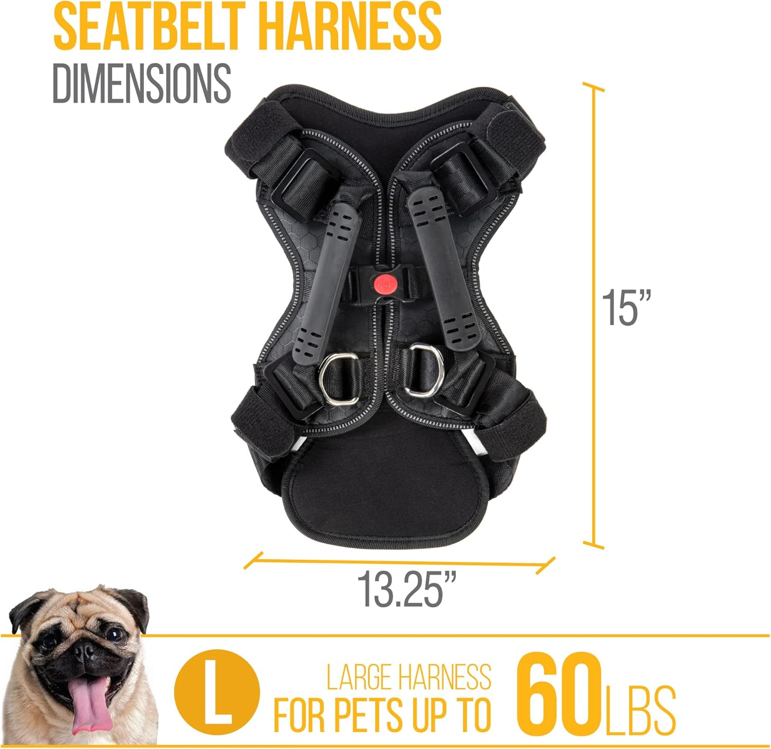 Sherpa Crash-Tested Multipurpose Seatbelt Dog Harness - Black, Large image number 6