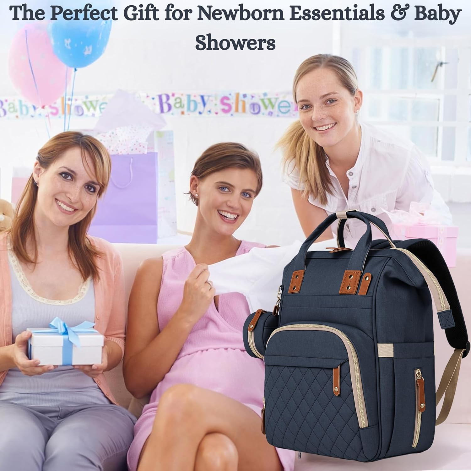 AMHUB Nappy Changing Bag | Waterproof, Multi-Functional Diaper Bag with USB Charging Port, Includes Insulated Pockets, Large Capacity, Travel Diaper Bag Backpack | Newborn Baby Essential.