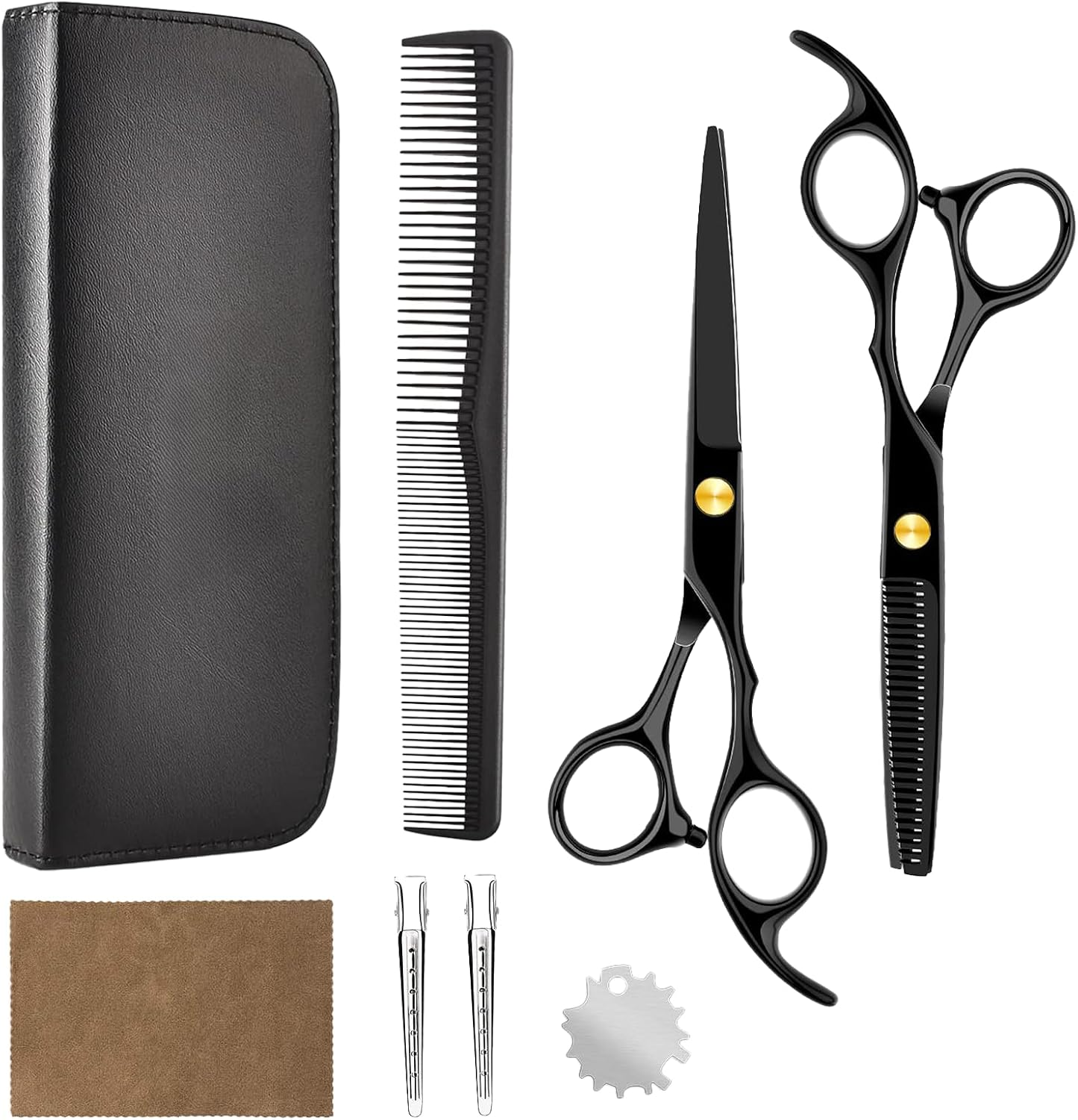 Mchifrys Professional Hair Cutting Scissors Kit &ndash; Hairdressing Scissors Set with Thinning Shears for Salon, Barber, Home & Grooming Use image number 4