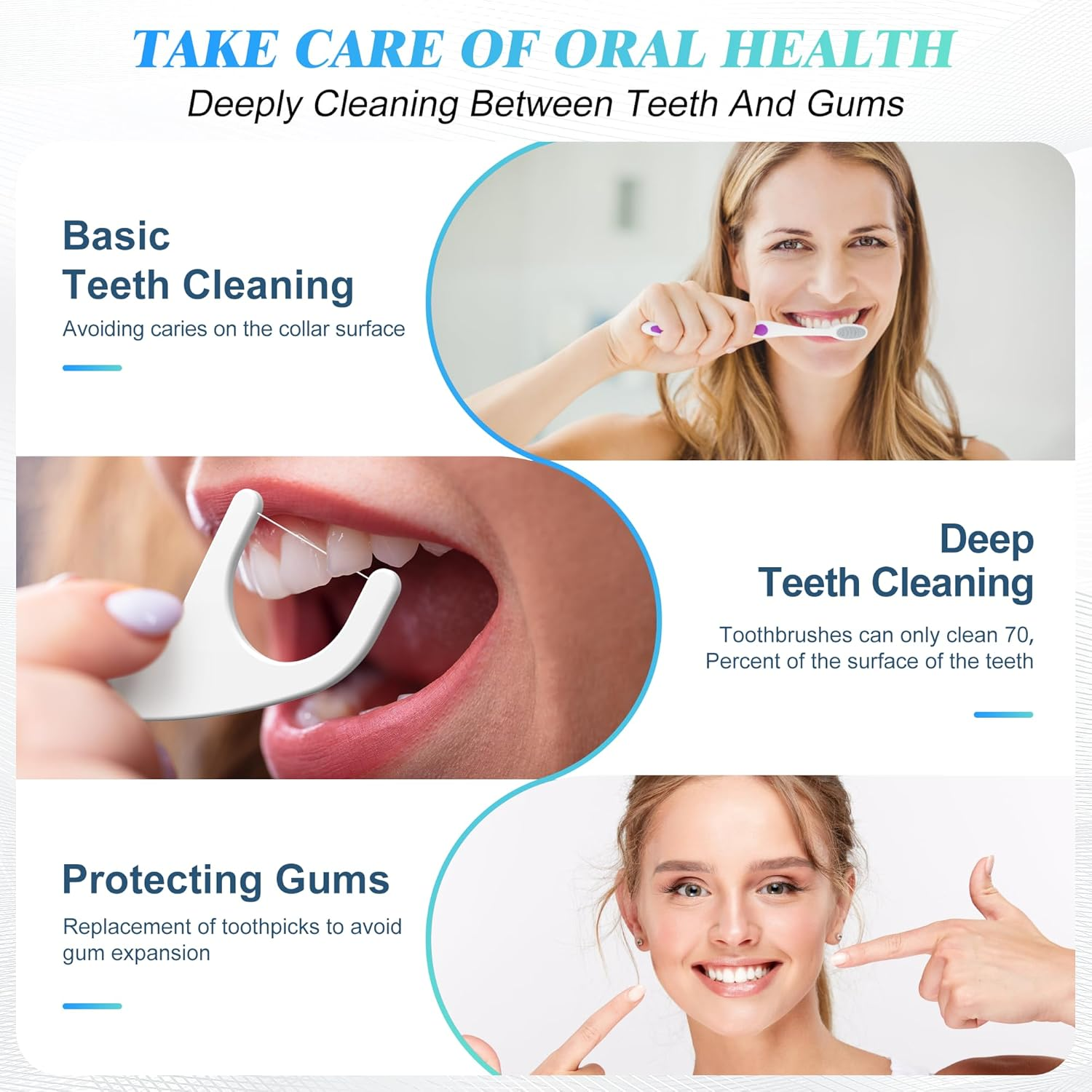 Individually Wrapped Floss Picks, Multi-Color Oral Care Flossers for Adults with Handy Case, Mini Disposable Dental Floss Singles Bag for Travel, Hotel, Restaurant, Office, Car, Wedding - 2Case image number 2