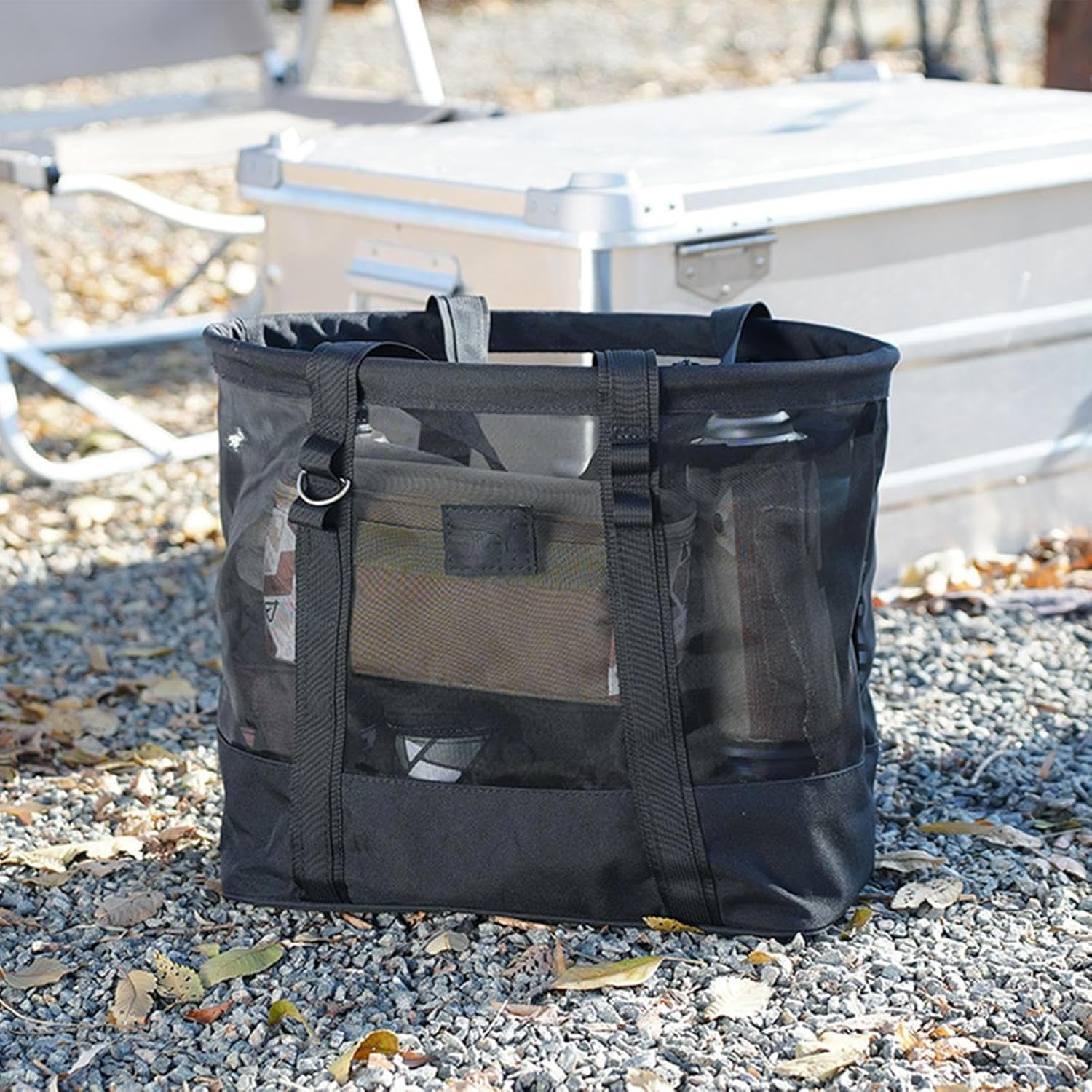 Beach Bag, Mesh Beach Tote, Travel Organizer Bag, 50X41X31Cm Extra Large Capacity Lightweight and Portable Versatile for Women and Men Sand Toys, Tools, Accessories image number 2