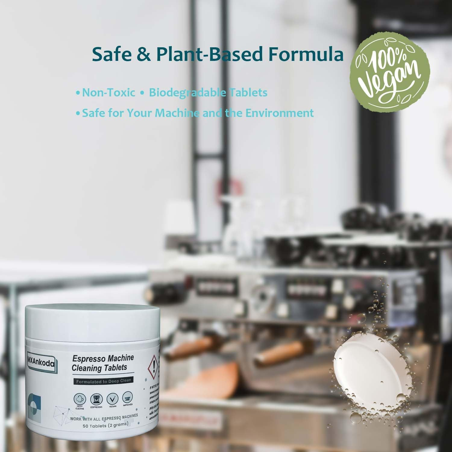 Coffee Machine Cleaning Tablets &ndash; 50 Count Espresso Coffee Maker Cleaner Tablets for Brevile, Delongh, Jura, Keurig, Nespres.O, Nnja, Miele, Gaggia, & More image number 1