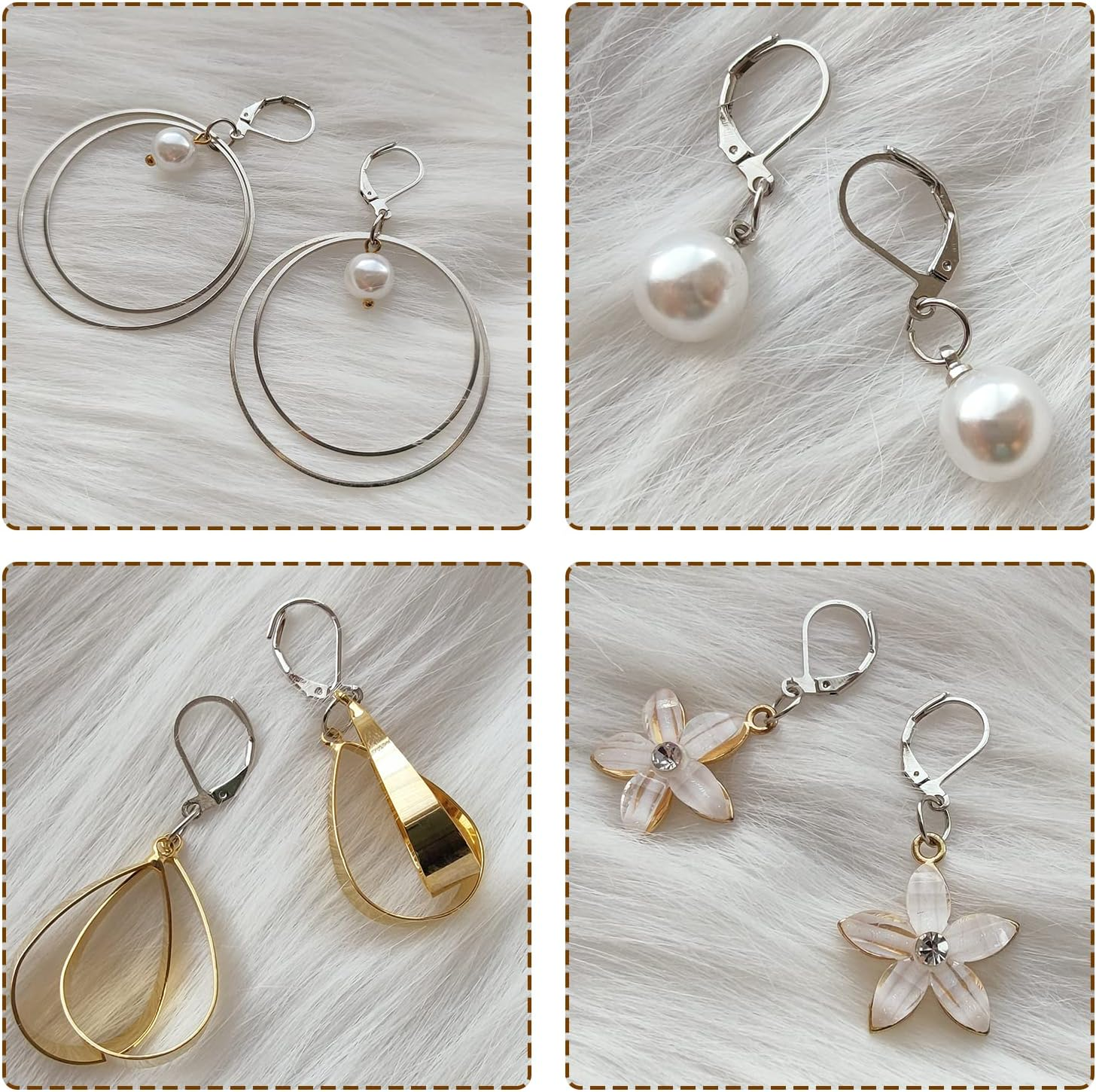 Earring Hooks .Topbine 200Pcs Hypoallergenic Earring Hooks, Leverback Earwire French Hook with Open Loop for Earring Designs Jewelry Findings (Golden and Silver) image number 1