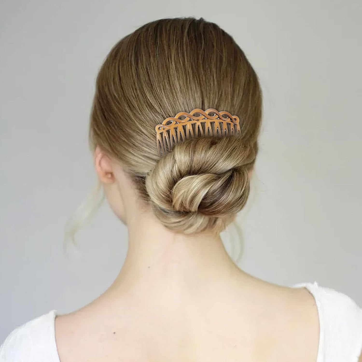 Mabor Set of 6 French Side Combs Set with 14 Teeth for Women Thick and Fine Hair (Black/White/Coffee) image number 1