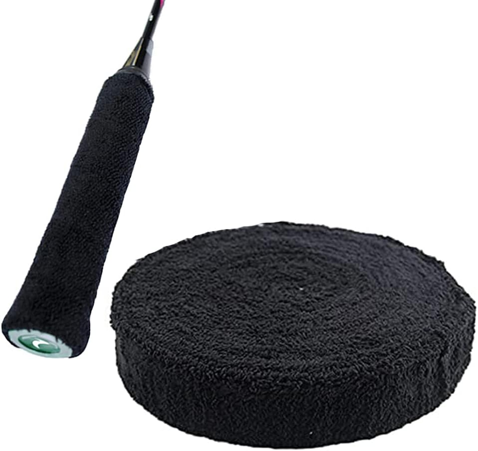 5M Tennis Racket Grips Badminton Racquet Grip Tape Absorbent Towel Racket Overgrip Anti-Skid Towel Grip Wraps Big Reel Towel Tape Roll for Pickleball Racket Bike Handle Fishing Rod