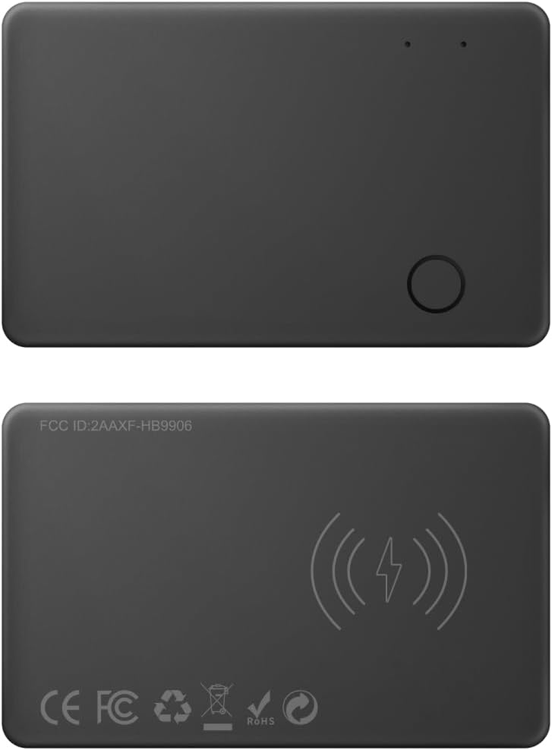 Wallet Tracker Card, Thin Bluetooth Tracker, Works with Apple Find My (Ios Only), Rechargeable, Wallet Finder and Item Locator for Wallet, Luggage Tags and More（One Pcs）