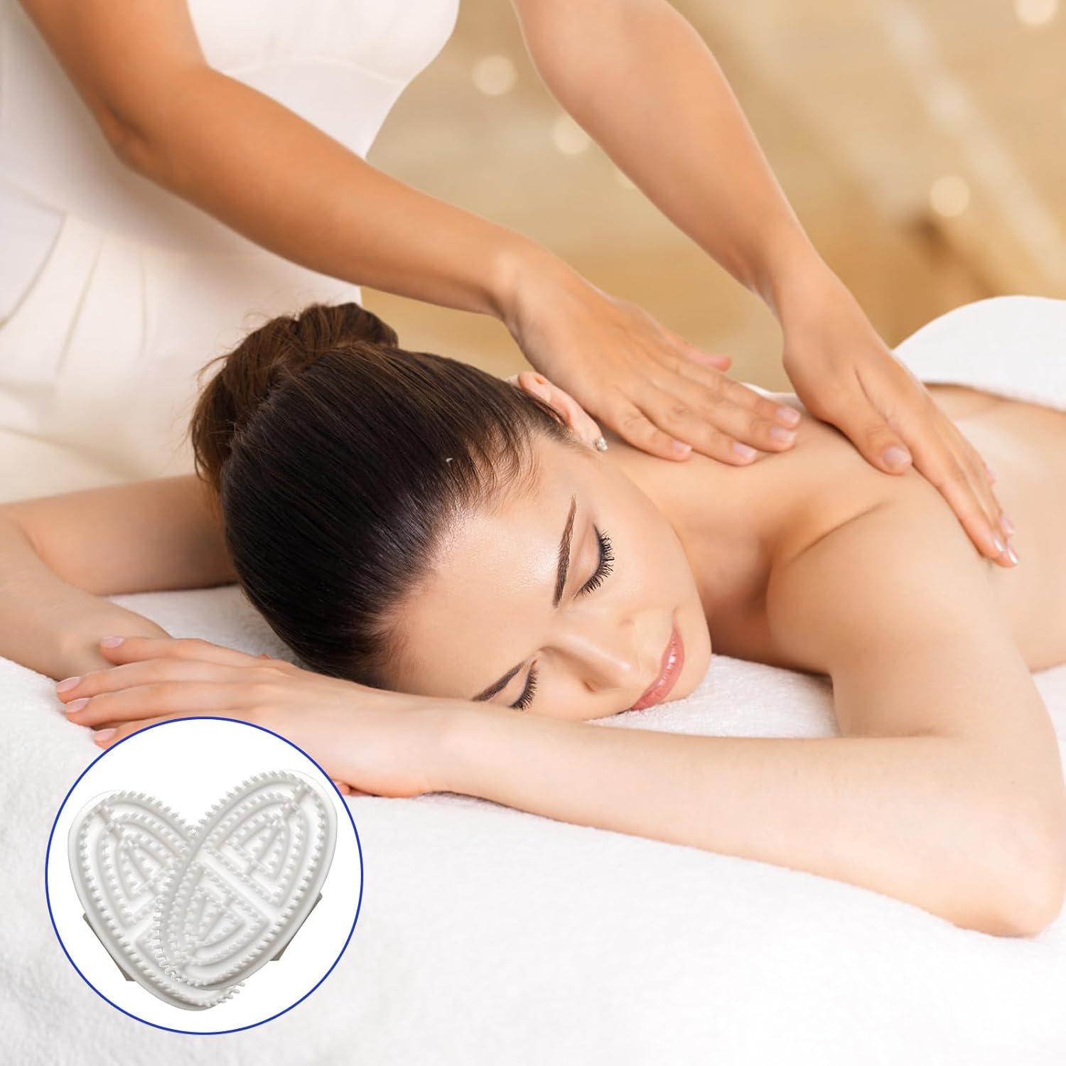 LUHOCIY Pack of 2 Professional Meridian Brush, Meridian Massage Brush, Easy to Clean, for Massage Meridians, Slimming and Body Shaping (White) image number 2