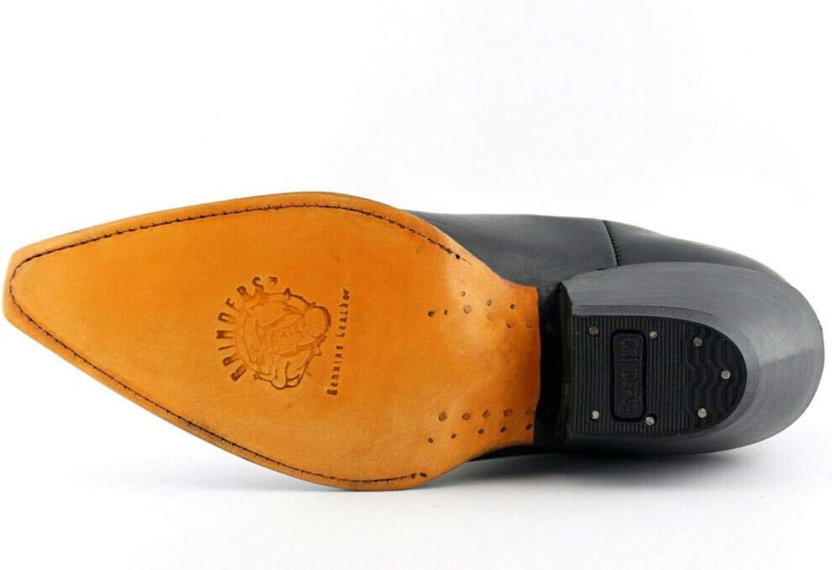 Grinders Unisex Mustang Black Leather Western Cowboy Dancing Ankle Boots 3 image number 5