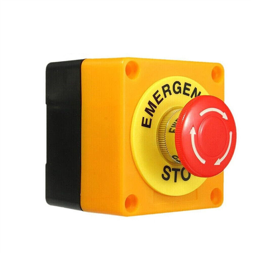 Red Mushroom Emergency Stop Shut off Push Button Switch NO NC E-Stop Push Button