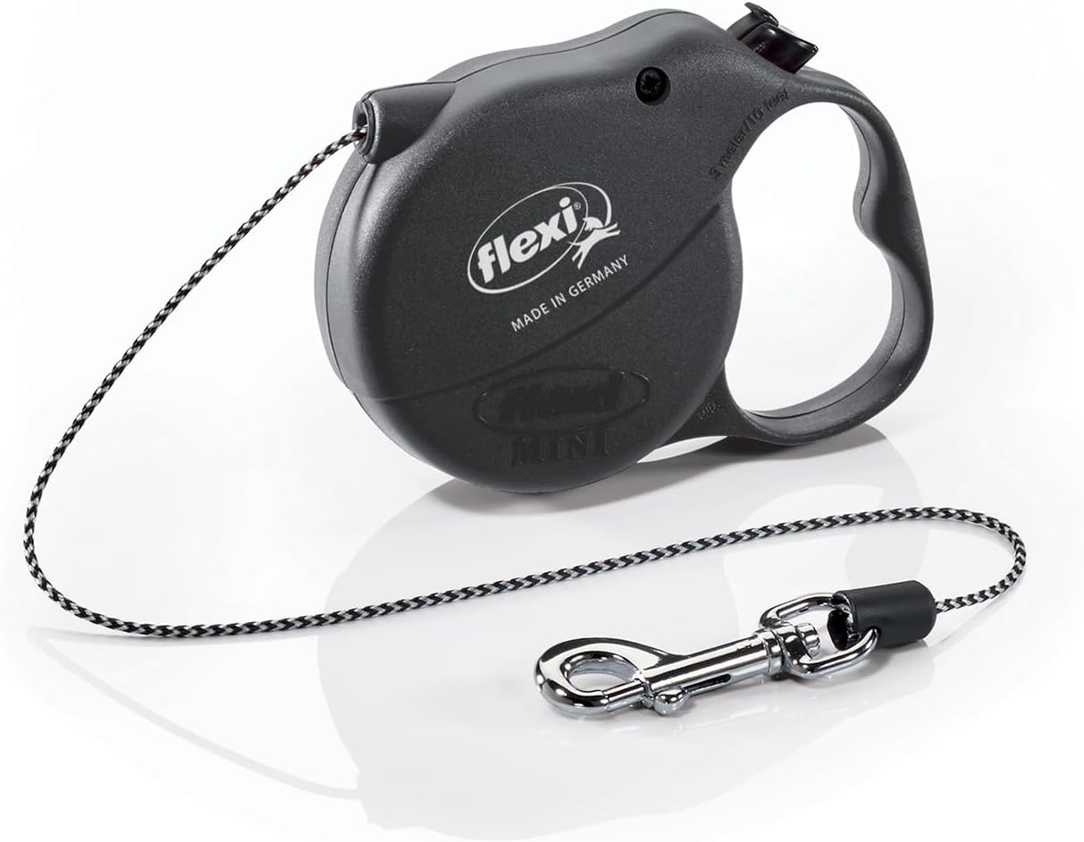 Flexi Fun Retractable Dog Lead, Black, 3M Cord, Extra Small, for Dogs under 8Kg image number 1
