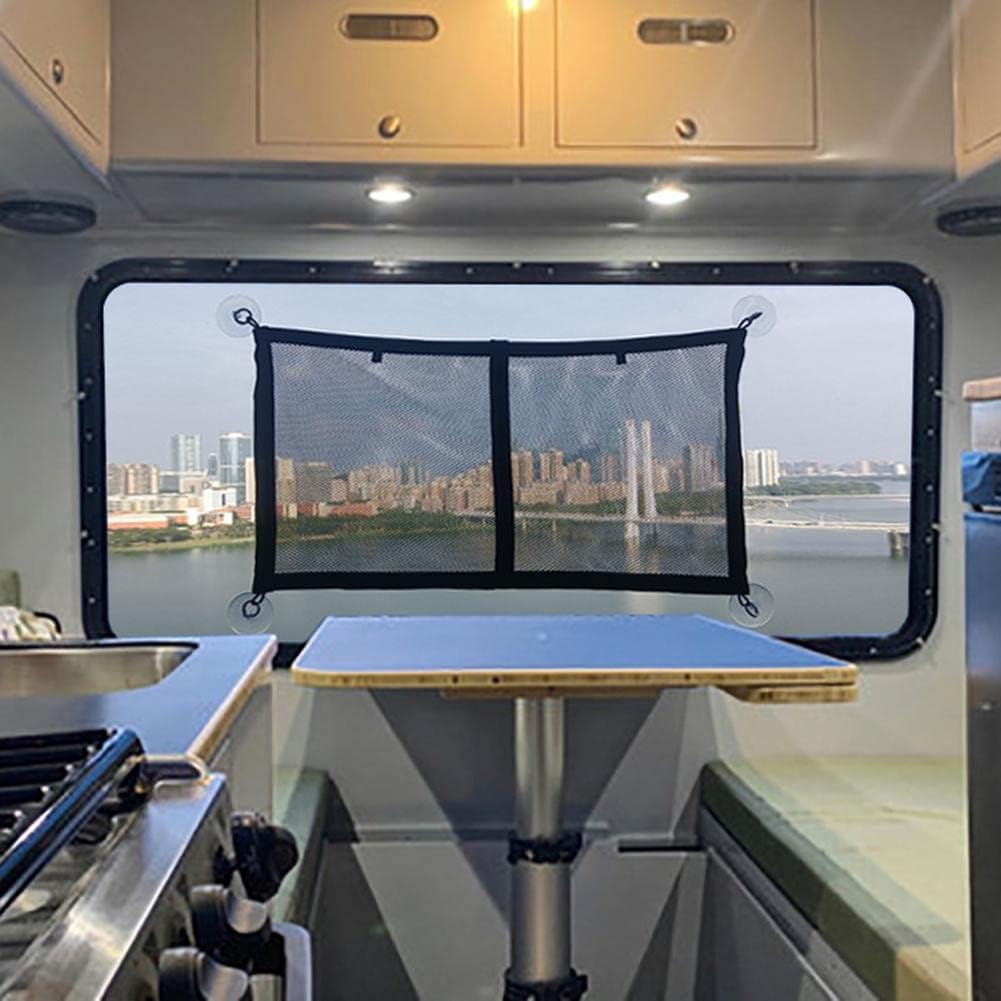 Etomvoop 3PCS Car Cargo Storage Net, Car Windows Suction Cup Hanging Bag Nylon Mesh Pocket Organizer Bag for Cargo Vans, Motorhomes, Mobile Homes, Caravans, Boats (Middle-3Pcs) image number 5