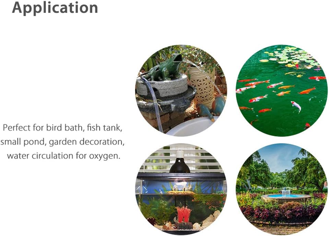 Submersible Water Pump, Solar Fountain, 1000Mah Battery Capacity for Rockery Waterscape Pond