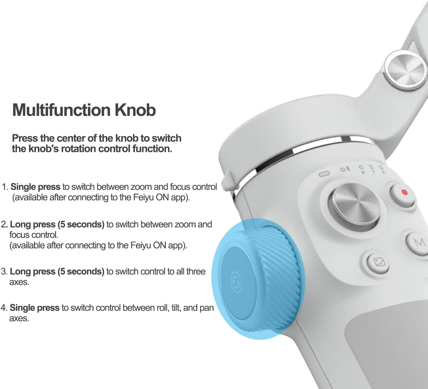 Feiyutech Vimble 4 [Official] 3-Axis Smartphone Gimbal Stabilizer,8.4&rsquo;&rsquo;Built-In Extendable Pole,Face/Object AI Tracking,Fits Iphone14 13 Pro/Max Samsung Android Phone Youtube INS Tiktok,Max 260G image number 3