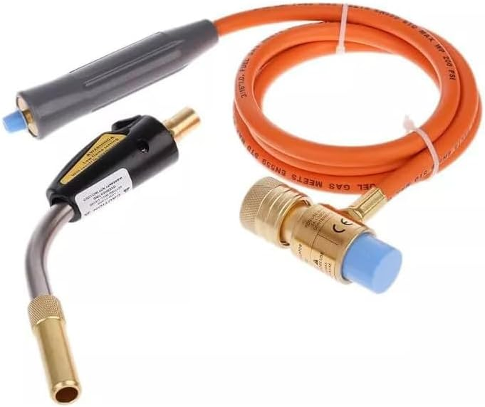 High Intensity Propane Torch with Self Ignition, Mapp MAP Gas Welding Torch with 3 Nozzles & 1.5M Hose Maximum Operating Temperature 1850℃, for Welding, High Temperature Heating, Etc.